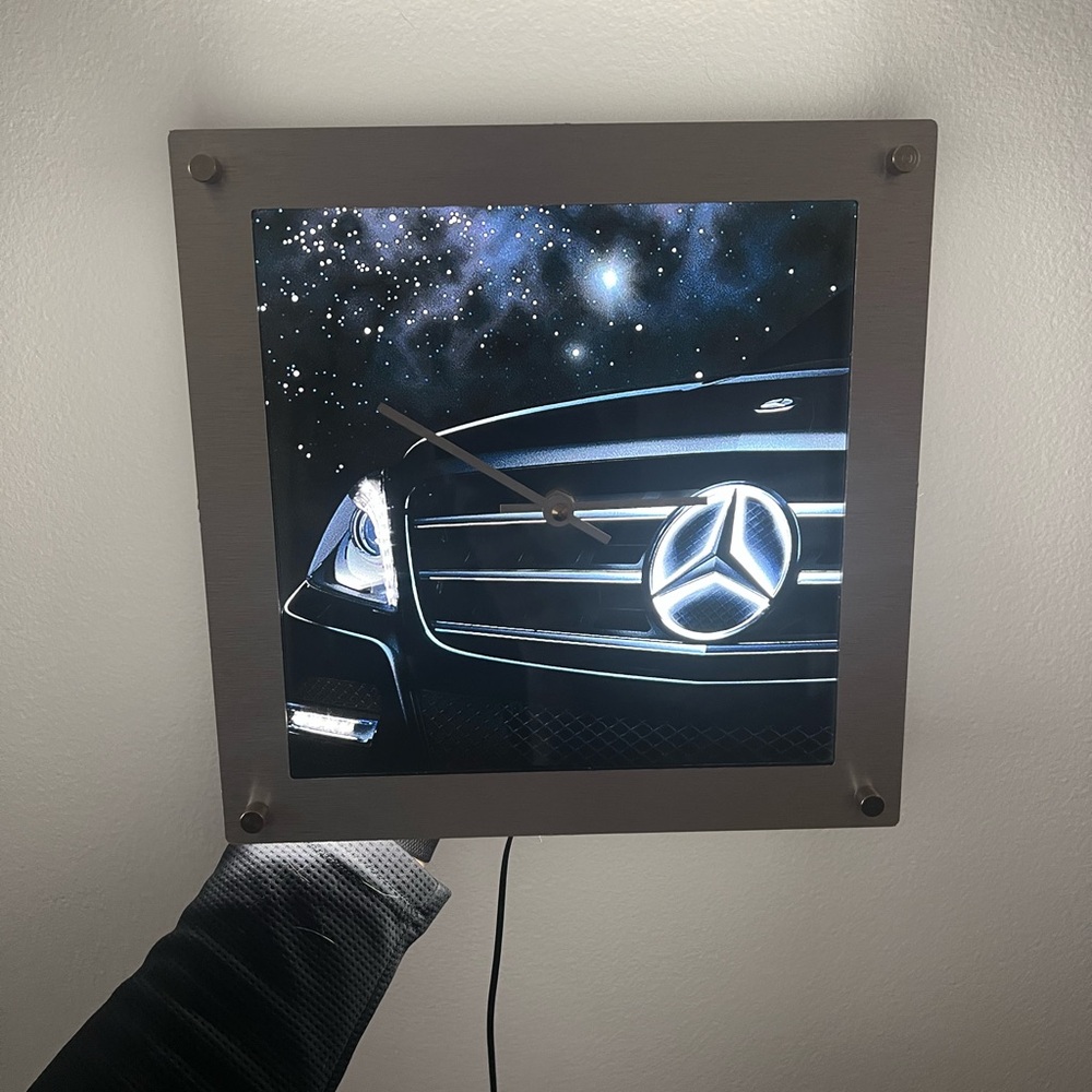 Mercedes Benz Illuminated Wall Clock